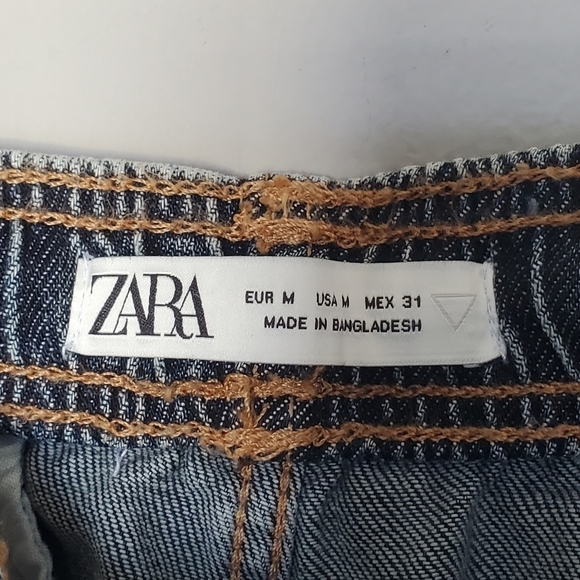 ZARA Elastic Waist Pull-On High Rise Waist Women's Mineral Wash Shorts Size M - Picture 4 of 7